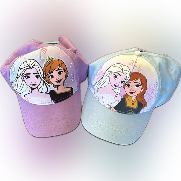 Disney Other - Disney Frozen | Two baseball caps with Elsa and Anna imagery